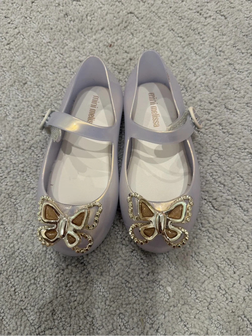 Mini Melissa Girls' Mary Jane Shoes in Pearl Gold - Size 8